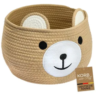 HMF Aufbewahrungskorb Bär mit versteckten Griffen 30 x 24 cm beige
