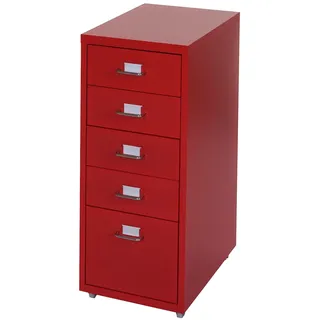 Mendler Boston Rollcontainer 69x28x41 cm rot