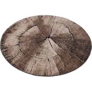 Teppich MERINOS "Ibiza 605" Teppiche Gr. Ø 160 cm, 13 mm, 1 St., braun Kurzflorteppich Teppich Webteppich Esszimmerteppiche Teppiche Wohnzimmer