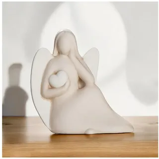 GILDE Engelfigur Engel "Gabi" mit Herz (1 St) beige