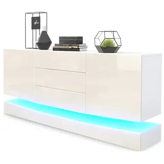 Vladon Sideboard, Creme, Holzwerkstoff, 178x82x39 cm, Wohnzimmer, Kommoden & Sideboards, Sideboards