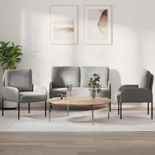 Sofagarnituren 3 Pcs Hellgrau 115 X 56 X 80 Cm Sperrholz