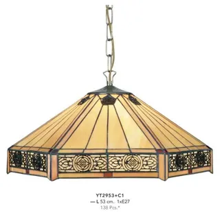 Casa Padrino Tiffany Hängeleuchte Durchmesser 53cm 1-Flammig ModH5 - Leuchte Lampe Deckenleuchte Art Deco Jugendstil