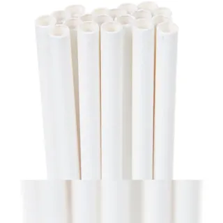 Bio Trinkhalme Strohhalme 100% kompostierbar Maße: ø 6mm x 21 cm lang Weiß  150 Stück