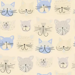 Bricoflor Katzen Tapete Kinderzimmer Pastell Papiertapete mit Tieren Ideal für Babyzimmer Papier Kindertapete für Jungen und Mädchen