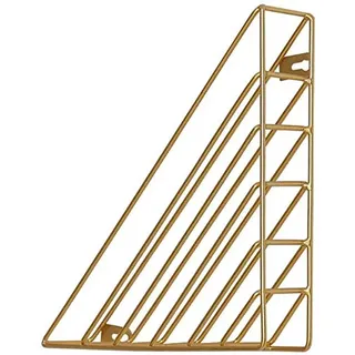 FülleMore Bücherregal Regal Wandregal 23x23x5cm,Magazinhalter Metall Zeitungshalter hängendes Büroregal Zimmer Flur Ablagekorb Organizer für Datei Briefe Geldbörsen Badaccessoires (Gold)