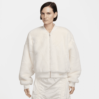 Nike Sportswear wendbare Bomberjacke aus Kunstfell für Damen - Weiß, XL (EU 48-50)