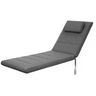 Hobbygarden Liegenauflage „Alicante“ Polsterauflage 195x60x7 cm für Gartenliege & Deckchair, wasserabweisend, doppelseitig abnehmbarer Bezug grau