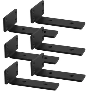 Regalhalterung,Schwerlastwinkel,Schwerlastkonsole,Winkel schwarz,Regalwinkel Metall 90 grad für Regale, Schwerlastträger unterstützung DIY (5mm dick),15cm 6 Stück
