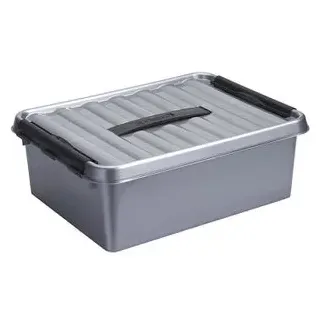 Sunware Aufbewahrungsbox Q-Line Box 78600628, 12L, Kunststoff, grau, A4, 40 x 30 x 14cm