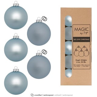 MAGIC by Inge Weihnachtsbaumkugel, Weihnachtskugeln Glas 6cm 20 Stück - Cordial Blue