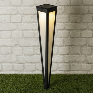 LED Solar Gartenlampe - 10 x 10 x 75cm - 1 kaltwei√üe LED - schwarz