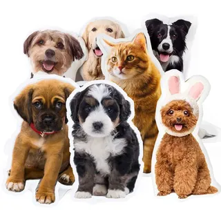 Personalisierte Haustier Kissen Hund Katze geformte Kissen, Doppelseitige 3D-Druck Foto Kissen Haustierkissen für Hund und Katze 20 Zoll