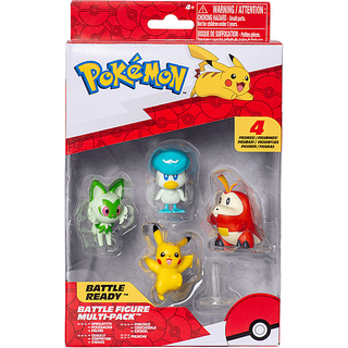 JAZWARES Pokémon - Battle Figur 4er Pack Krokel, Felor, Kwaks & Pikachu Spielfigur