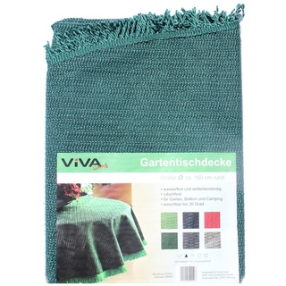 Viva Gartentischdecke geschäumt rund 160 cm wasserfest Gartentisch Abdeckung Camping, Farbe:dunkelgrün