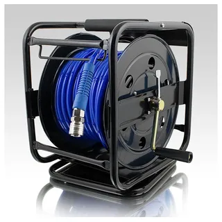 BITUXX 30 Meter Manuelle Druckluft Schlauchtrommel Trommel Aufroller 30m Mit Kurbel 1/4 Zoll Anschluss - Bituxx