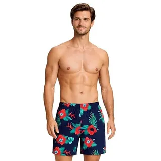 bugatti® - Herren Badeshorts/Badehose mit Blumenmuster, floral in grün, Marineblau, schwarz oder türkis - L