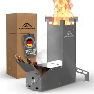 MountainMaverick® Raketenofen [kinderleichte Montage] ConvectionAirflowTechnology kompakt inkl. Tragetasche Campingkocher Campinggrill Outdoor Survival