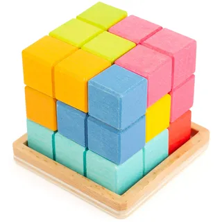 small foot 11346 3D Puzzle Würfel, bestehend aus 7 Teilen, Denkspiel ab 5 Jahren