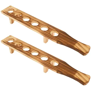Toaboa 2 Stuck Schnapsbrett Holz Schnapslatte mit 6 für 3.5cm Schnapsgläser Halter Elegant Elegant Shot Gläser Halter für Partys, Bars, Picknicks, Camping, Reisen