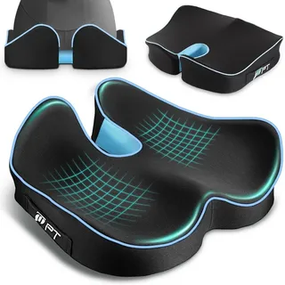 Ophy Sitzkissen Ergonomisches Sitzkeilkissen aus Memory-Schaum, für Bürostuhl & Autositz, erhöht den Sitzkomfort (Sitzauflage) blau