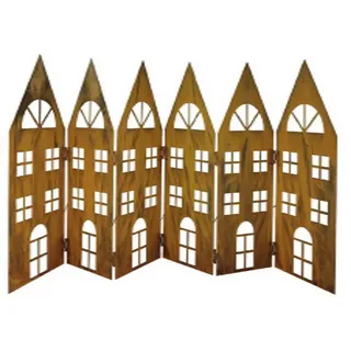 Häuser Silhouette Weihnachten Timer Advent Dekoration LED warmweiß Häuserfront