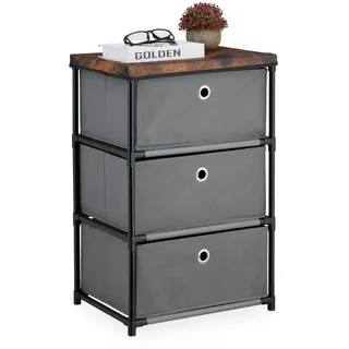 Relaxdays Kommode 65 x 43 x 33 cm grau/braun