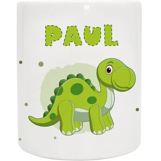 Personalisierte Spardose mit Namen und Dino | Brachiosaurus