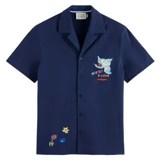 Scotch & Soda Placement Kurzarmhemd - Navy Blue - M
