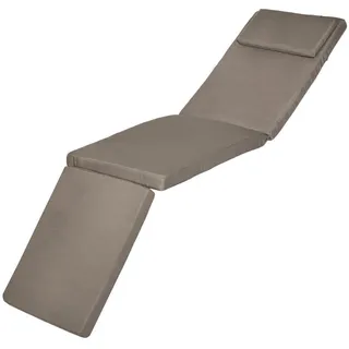 Beautissu Deckchair Auflage 175 x 45 x 5 cm Taupe 1 St.