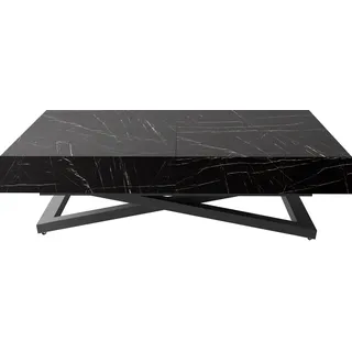 COUCHTISCH Cavetta U höhenverstellbar ausziehbar, Marmor Schwarz 120-200/80/27-76 cm