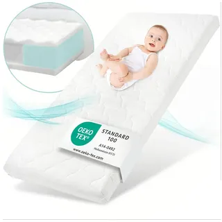 Komfortschaummatratze Babymatratze H2 mit Trittkante, Sun Garden, 10 cm hoch, (Bezug waschbar), 60x120 cm, 70x140 cm H2 70 cm x 140 cm x 10 cm
