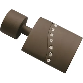 GARDINIA Gardinenstangen-Endstück Flat, (2-St), Serie Gardinenstange Kira braun