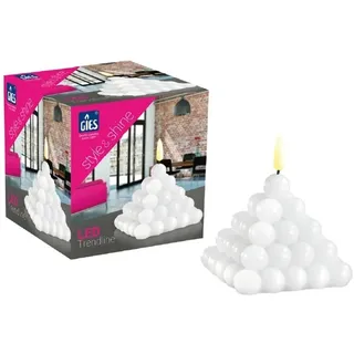GIES LED-Kerze BUBBLE PYRAMID aus Echtwachs - H 105 x B 90 mm, mit Timer