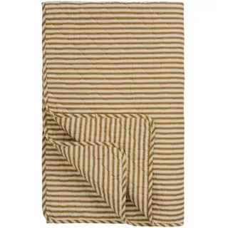 IB Laursen Quilt Sand mit Streifen, 180 x 130 cm, ochre green