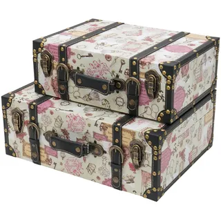 HMF Vko105 Holzkoffer Im Vintage-design, Barock 2er Set,