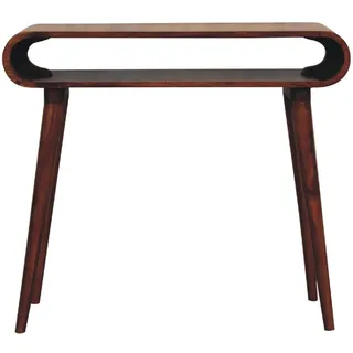 Artisan Furniture Konsolentisch, Kastanien, Holz, Echtholz,Mangoholz, Holz Optik, Oval, 90x80x35 cm, FSC 100%, Handmade in India, Wohnzimmer, Wohnzimmertische, Konsolentische