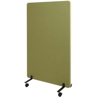 Akustik-Trennwand HWC-G77, Büro-Sichtschutz Raumteiler Pinnwand, doppelwandig rollbar Stoff/Textil - 127x80cm grün