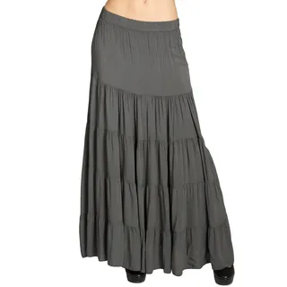 Caspar RO020 Langer eleganter Damen Maxi Sommer Rock Faltenrock - S-M