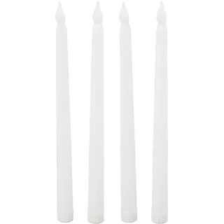 LED-Kerzen, 4 Stück, Flammenlose Stabkerzen, Warmes Licht, Elektronisches Kerzenlicht, Sichere, Umweltfreundliche Elektrische LED-Stabkerzen Für Party, Bar, Festival-Dekoration(Weiß), LED-Kerzen