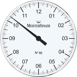 Meistersinger Wand- und Tischuhr Wanduhr WU35 - Glas,weiß - 35cm
