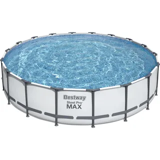 Bestway, Pool, Steel Pro MAX Aufstellpool Komplett-Set 549 x122 cm, rund 2022 - Grau (549 x 122 cm)