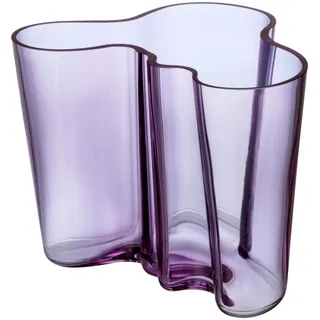 Iittala Alvar Aalto Savoy Glasvase 160 mm Amethyst Lila Purple Handarbeit | Designklassiker, mundgeblasen in Finnland, Farbvariante nicht mehr in Produktion, ikonisches skandinavisches Designobjekt