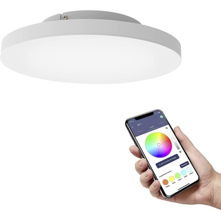 EGLO connect.z Smart-Home LED Panel Turcona-Z, Deckenlampe Ø 45 cm, ZigBee, App und Sprachsteuerung Alexa, Lichtfarbe einstellbar (warmweiß-kaltweiß), RGB, dimmbar