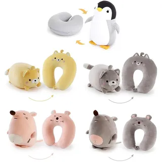 Multifunktionales U-förmiges Nackenkissen Mit Pinguin-motiv, Superweiches Plüschkissen, Ideal Als Sofa-rückenlehne Für Schule Und Büro.