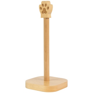 FISURA Küchenrollenhalter in Form Einer Katze, Fußabdruck, Original, für Küchenpapier, Küchenrollenhalter, hergestellt aus Holz, 13 x 30 cm