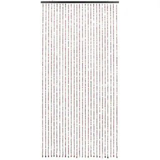 Perlenvorhang Bambus-Türvorhang Fliegenvorhang 27 Stränge Bambustürvorhang Trennvorhang Fadenvorhang Insektentürvorhang Fliegertürvorhang Holzperlenvorhang Raumteiler für Zimmer, 90x175cm, Bunt