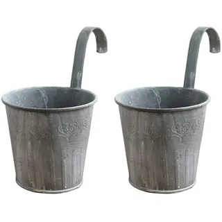 Yeehliny Hängetopf Pflanztopf Übertopf mit Haken Balkon Garten Hängetöpfe für Pflanzen Blumen Hängetopf Kräuter Metall Balkontopf Balkon Pflanztopf Hängend Blumentopf mit Haken Fenster (2PCS)