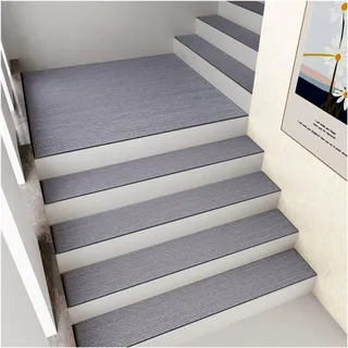 Stufenmatten Außen Innen Rutschfest Treppenstufen Matten,Anti-Rutsch Teppich Treppen Treppenstufen für Holzstufen,Weich Treppenteppich Selbstklebend,Waschbarer Treppenschoner Stufenschutz Rechteckig (