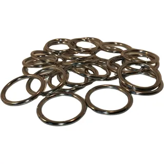 20x Gardinenringe Ø 20 mm mit Faltenlegehaken Chrom-Glanz | Gardinenringe aus Metall für Gardinenstangen Ø 20 mm, Breite 3 mm. Mit Faltenlegehaken zum einfachen Aufhängen von Vorhängen.